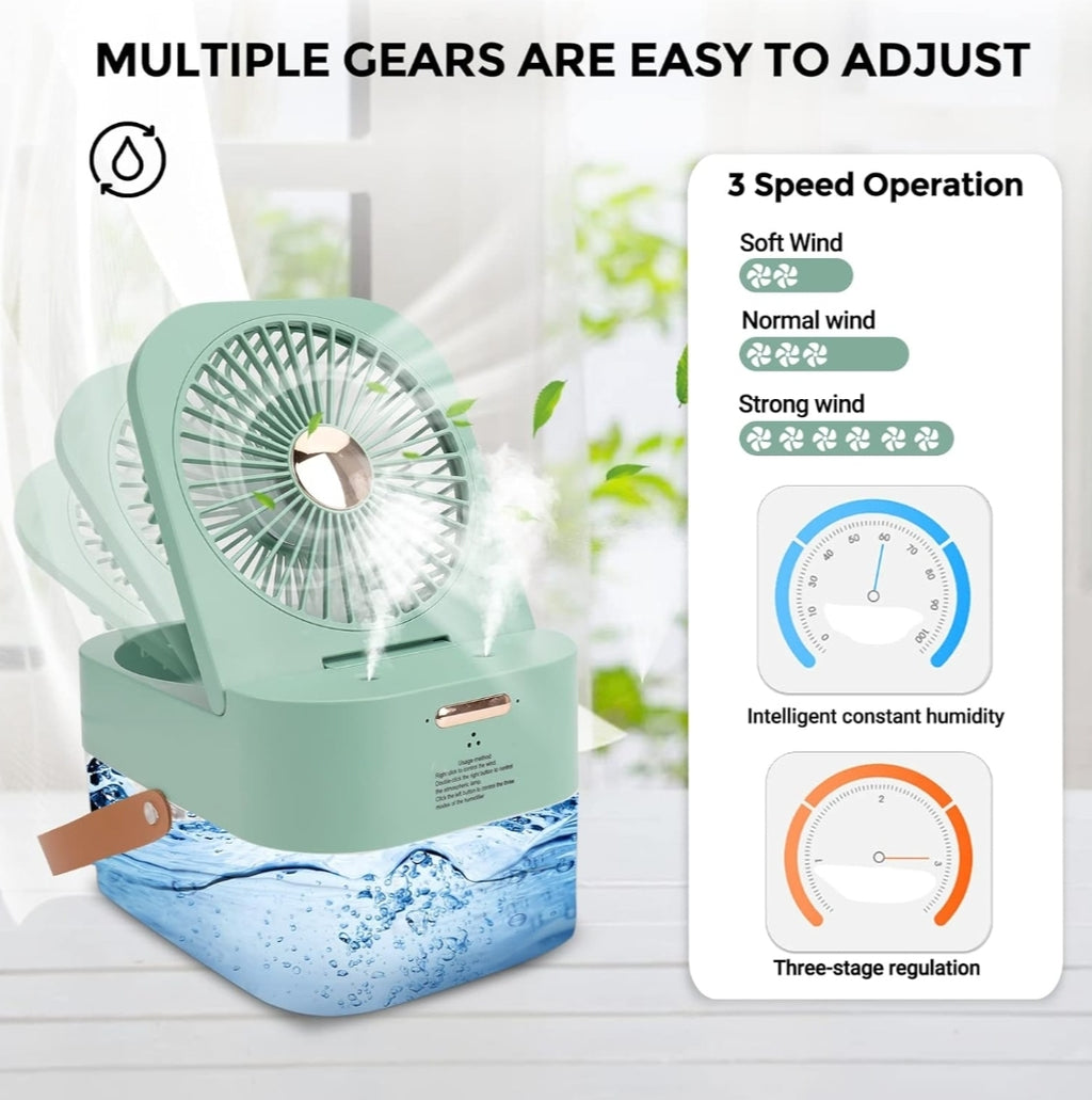 Mini Cool Mist Air Cooler: Refreshing Breeze & Moisture