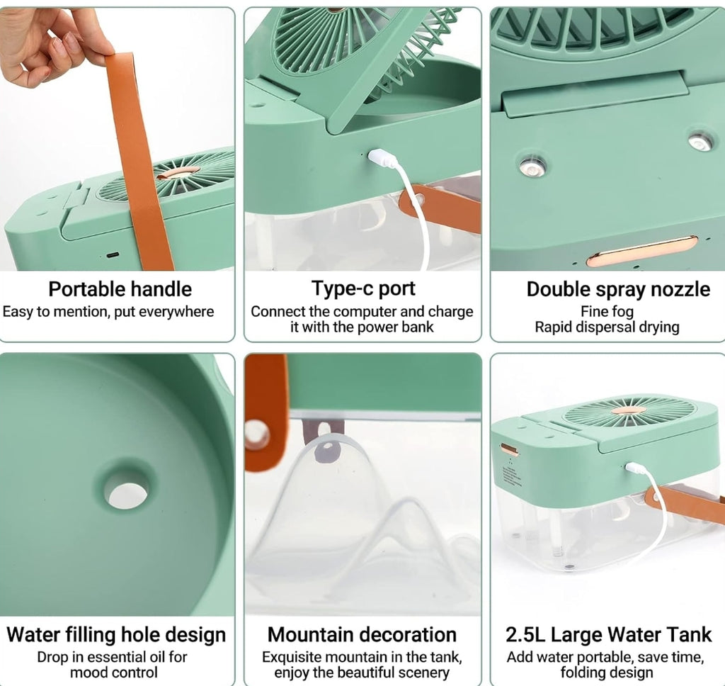 Mini Cool Mist Air Cooler: Refreshing Breeze & Moisture