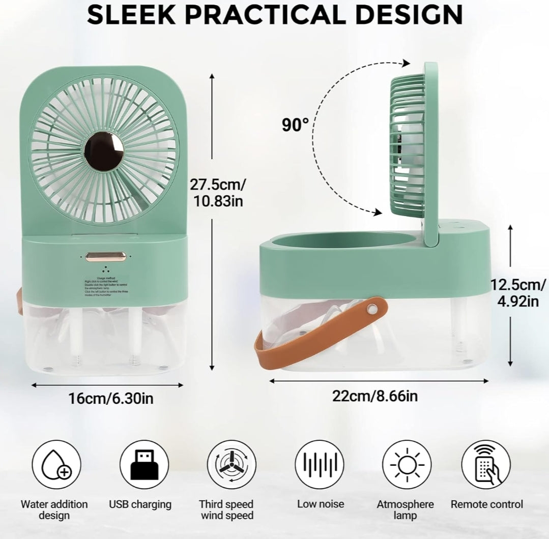 Mini Cool Mist Air Cooler: Refreshing Breeze & Moisture