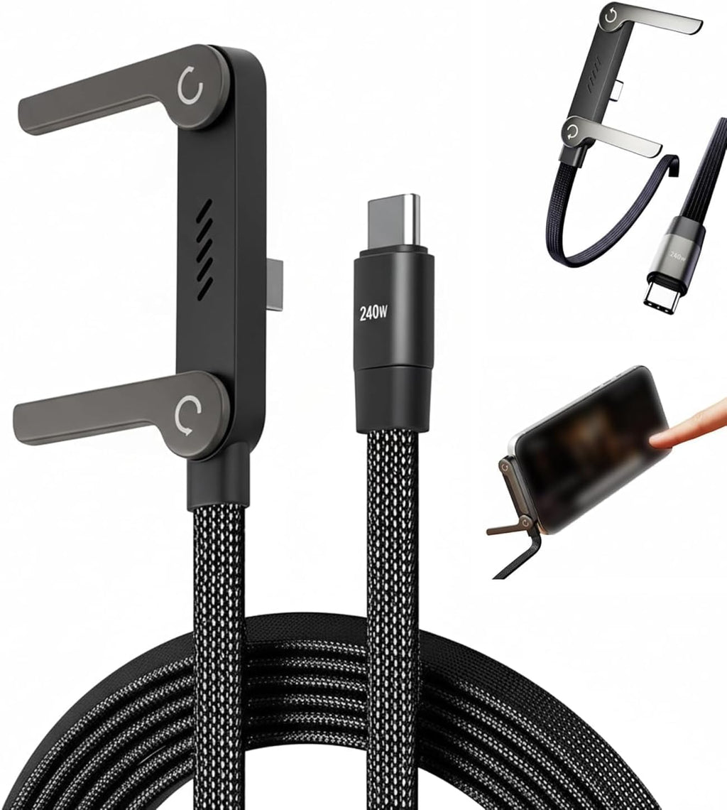 ⚡ 240W USB-C Fast Charging Cable with Stand
