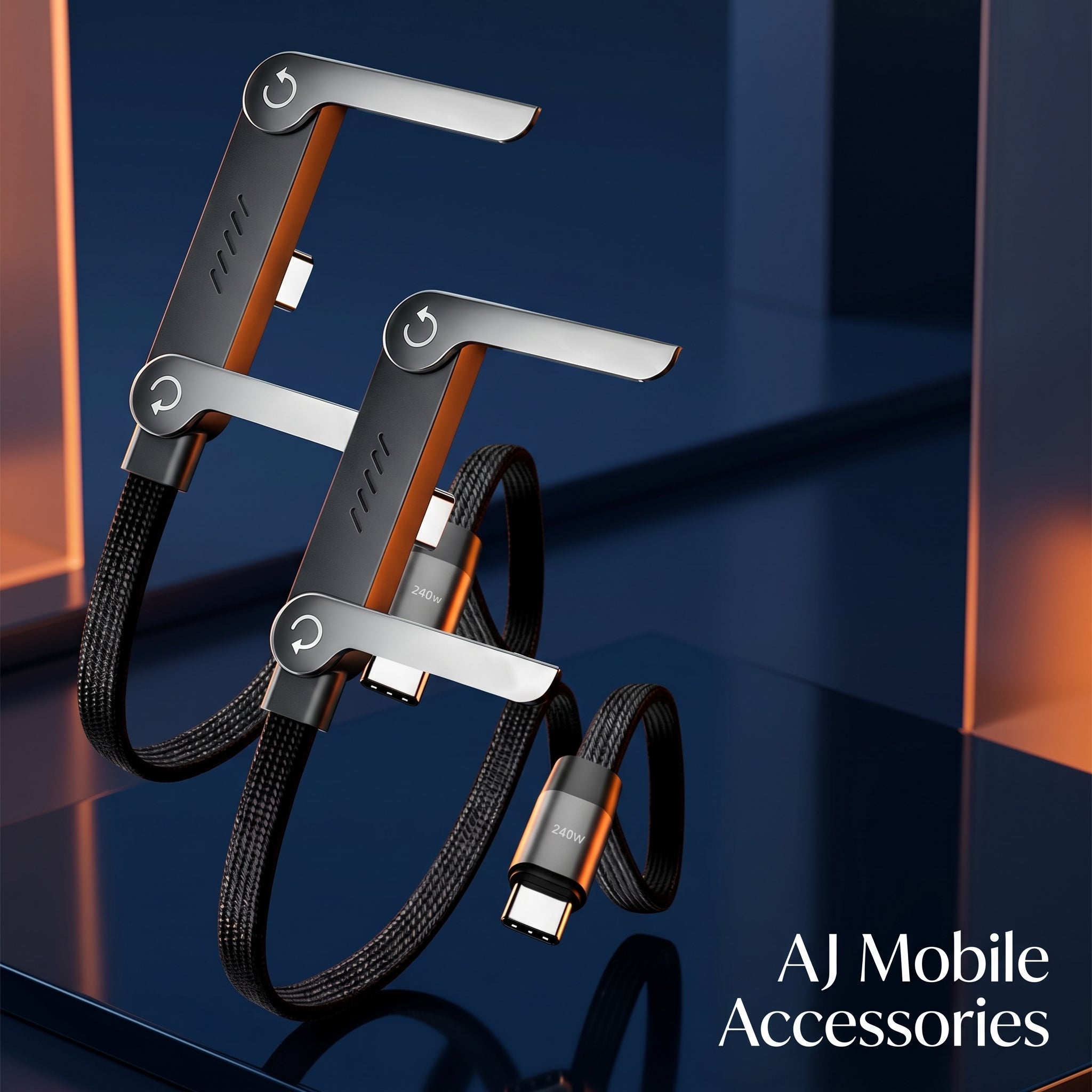 ⚡ 240W USB-C Fast Charging Cable with Stand